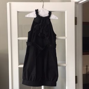 Black ruffle dress with pockets